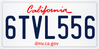 CA license plate 6TVL556