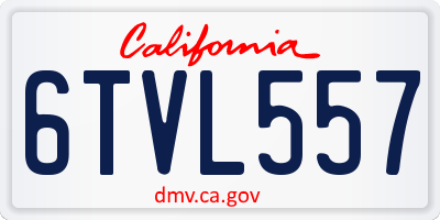 CA license plate 6TVL557