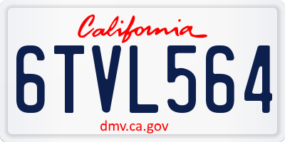 CA license plate 6TVL564
