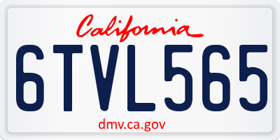 CA license plate 6TVL565