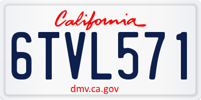 CA license plate 6TVL571