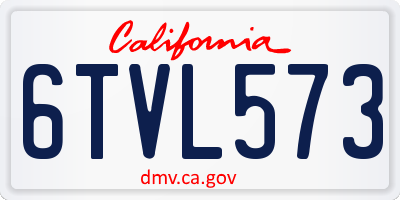 CA license plate 6TVL573
