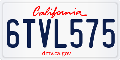 CA license plate 6TVL575