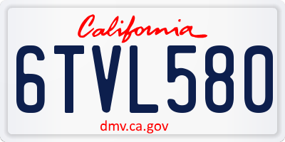 CA license plate 6TVL580