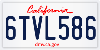 CA license plate 6TVL586