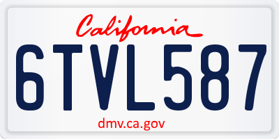 CA license plate 6TVL587