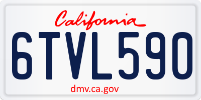 CA license plate 6TVL590