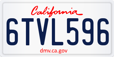 CA license plate 6TVL596