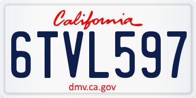 CA license plate 6TVL597