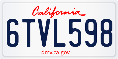 CA license plate 6TVL598