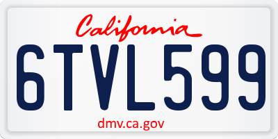 CA license plate 6TVL599