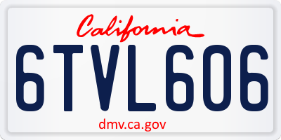 CA license plate 6TVL606