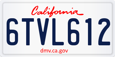 CA license plate 6TVL612