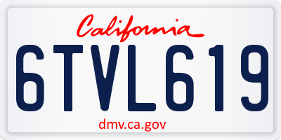 CA license plate 6TVL619