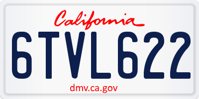 CA license plate 6TVL622