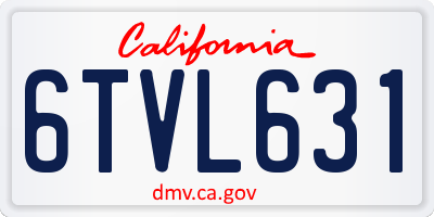 CA license plate 6TVL631
