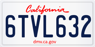 CA license plate 6TVL632