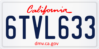 CA license plate 6TVL633