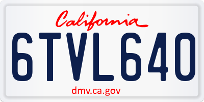 CA license plate 6TVL640