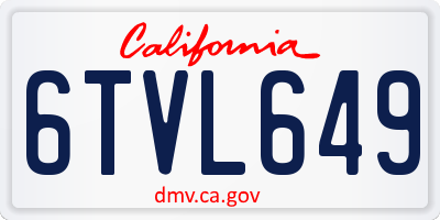 CA license plate 6TVL649