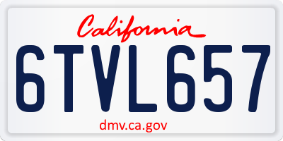 CA license plate 6TVL657