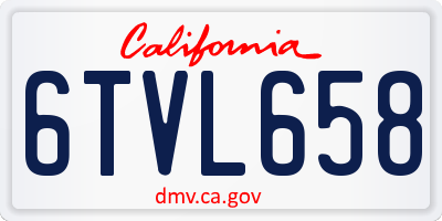 CA license plate 6TVL658