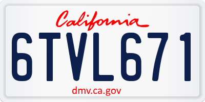 CA license plate 6TVL671