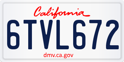 CA license plate 6TVL672