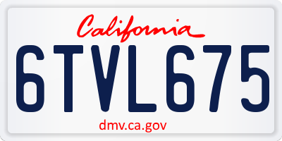 CA license plate 6TVL675