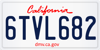 CA license plate 6TVL682