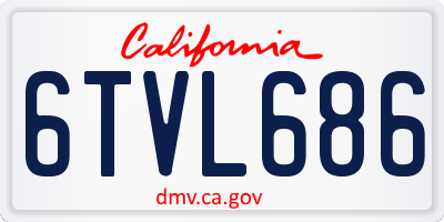 CA license plate 6TVL686
