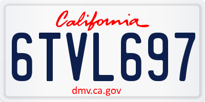 CA license plate 6TVL697