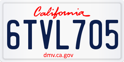 CA license plate 6TVL705