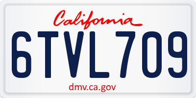 CA license plate 6TVL709