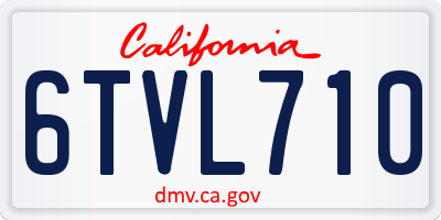 CA license plate 6TVL710