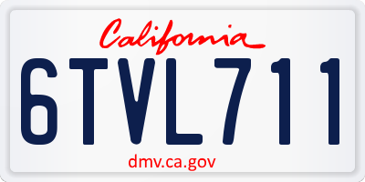 CA license plate 6TVL711