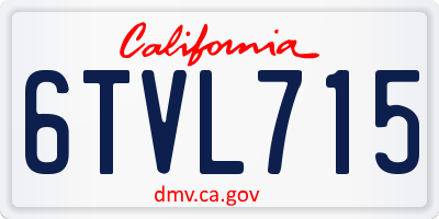 CA license plate 6TVL715