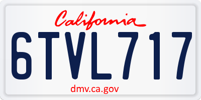 CA license plate 6TVL717
