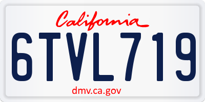 CA license plate 6TVL719