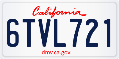 CA license plate 6TVL721