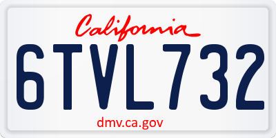 CA license plate 6TVL732