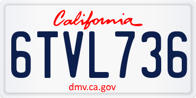CA license plate 6TVL736
