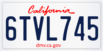 CA license plate 6TVL745