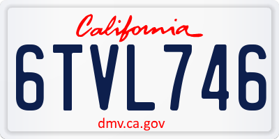 CA license plate 6TVL746