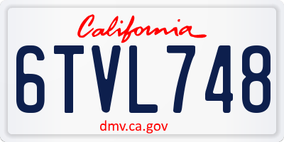CA license plate 6TVL748