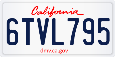 CA license plate 6TVL795
