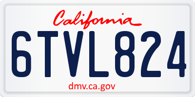 CA license plate 6TVL824