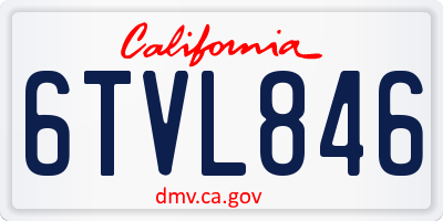 CA license plate 6TVL846