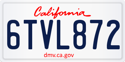 CA license plate 6TVL872