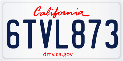 CA license plate 6TVL873